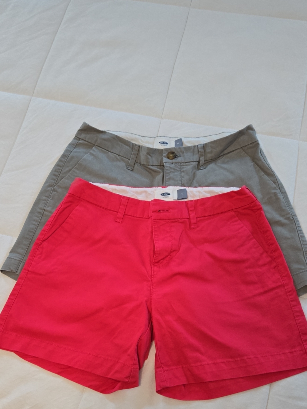 Old Navy Women’s Pink and Gray Chino Shorts Set
